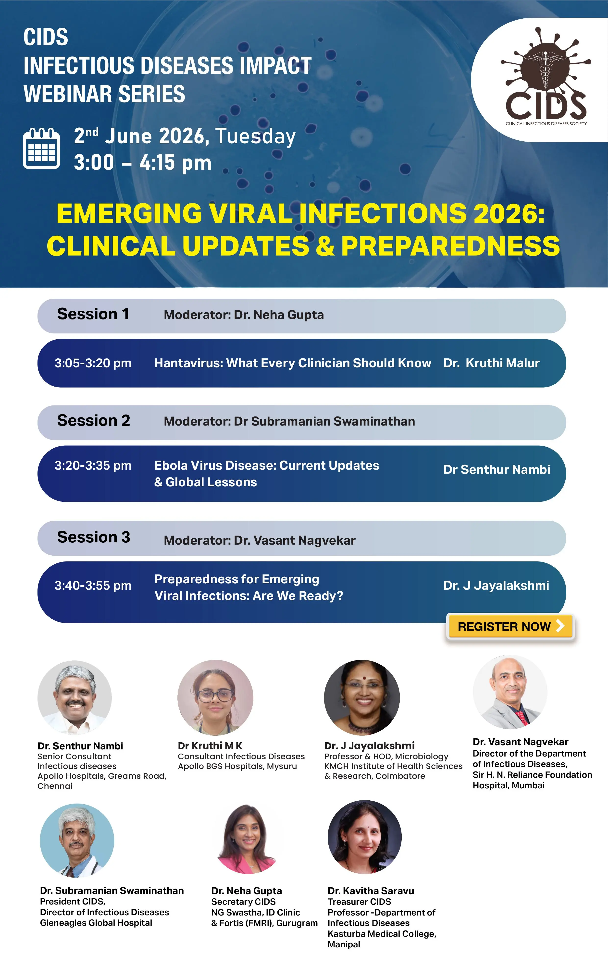CIDS Infectious Diseases Impact Webinar Series – Emerging Viral Infections 2026, 2nd June 2026